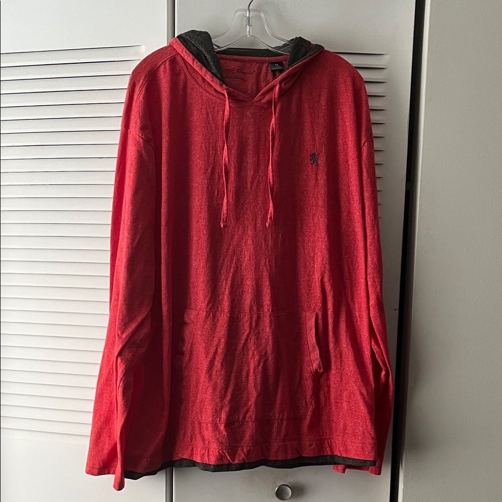 Lions Crest Red & Dk Gray Hooded Sweatshirt with Logo Size 4X